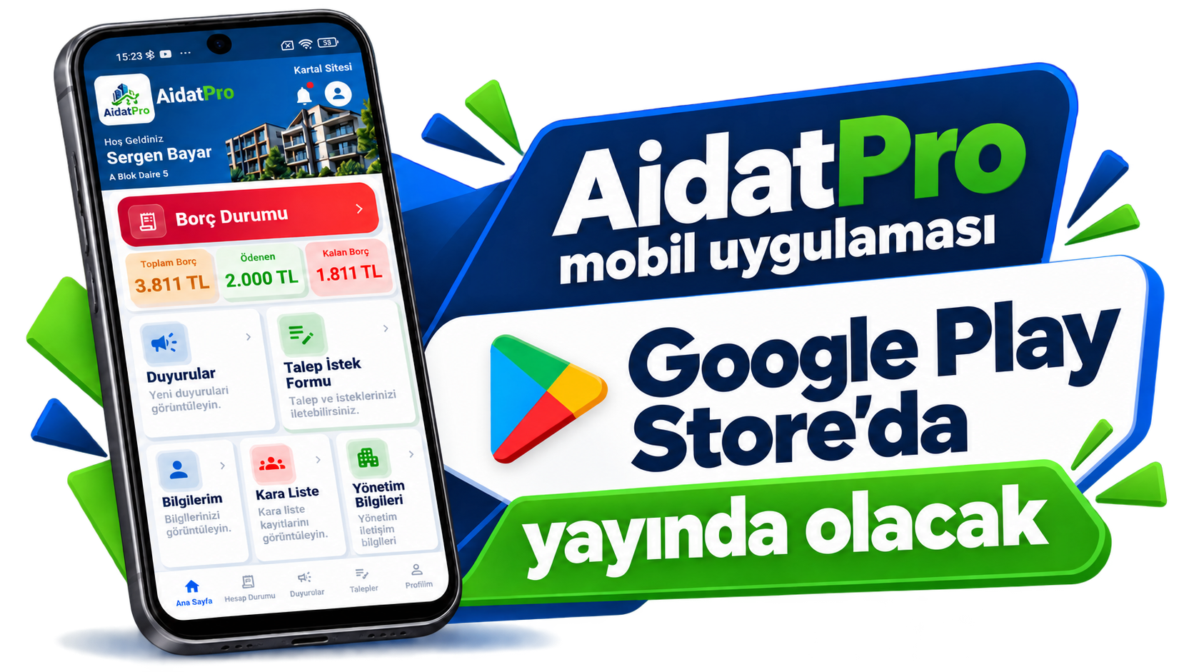 AidatPro mobil uygulaması Google Play Store'da çok yakında